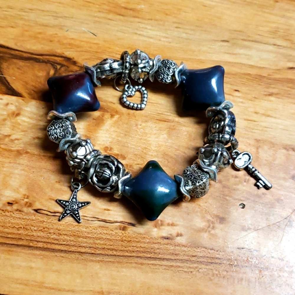Blue & Silver Charm Bracelet